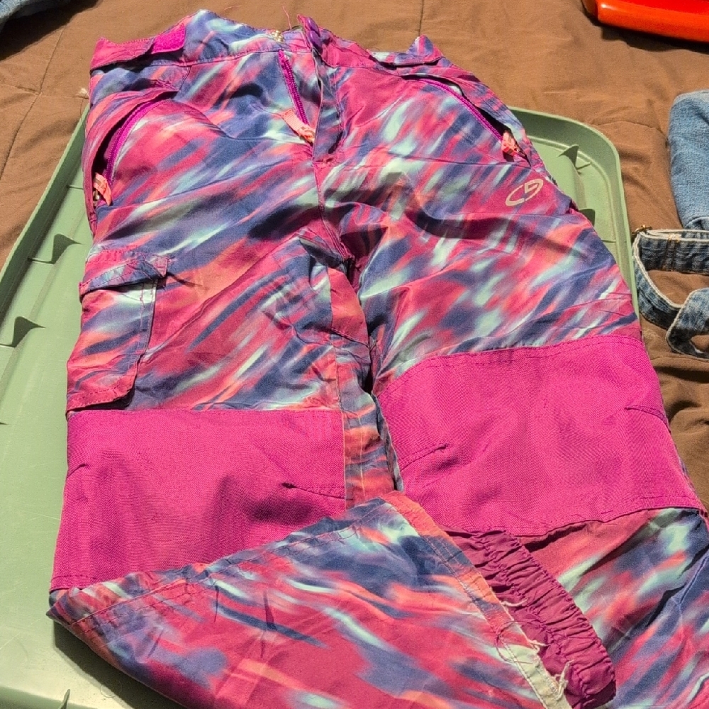 Bright colored Champion kids ski pants